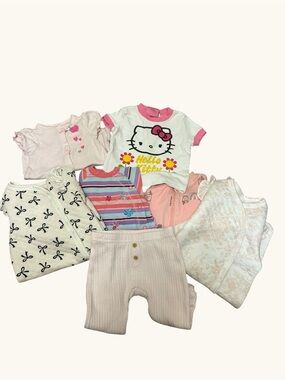 Mixed Lot Baby Girls 0-3M Clothes Bundle (7 Pieces) Sleepers